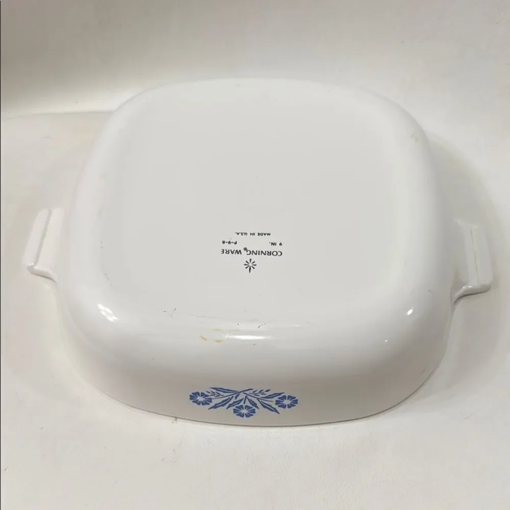 Corningware Blue Cornflower White Cookware Casserole Dish Lid 9 In P-9-b USA